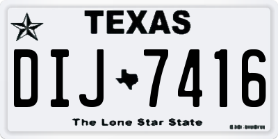 TX license plate DIJ7416