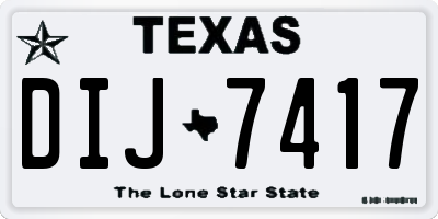 TX license plate DIJ7417