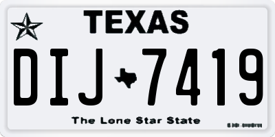 TX license plate DIJ7419