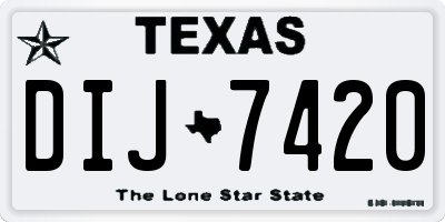 TX license plate DIJ7420