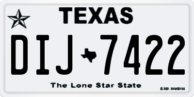 TX license plate DIJ7422