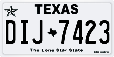 TX license plate DIJ7423