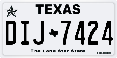TX license plate DIJ7424