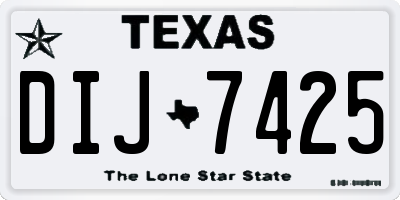 TX license plate DIJ7425