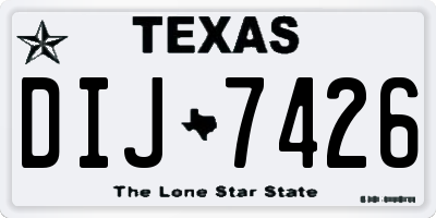 TX license plate DIJ7426
