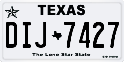 TX license plate DIJ7427