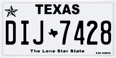 TX license plate DIJ7428