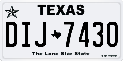 TX license plate DIJ7430
