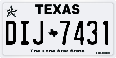 TX license plate DIJ7431