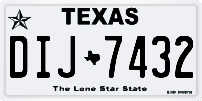 TX license plate DIJ7432