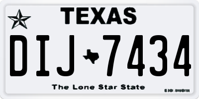 TX license plate DIJ7434