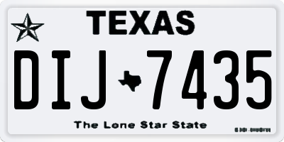 TX license plate DIJ7435