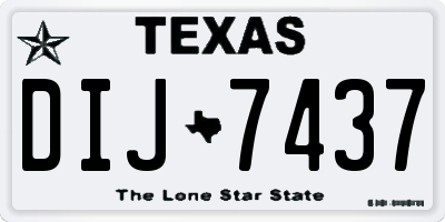 TX license plate DIJ7437