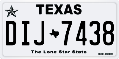 TX license plate DIJ7438
