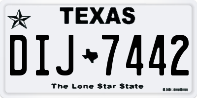 TX license plate DIJ7442