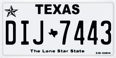 TX license plate DIJ7443