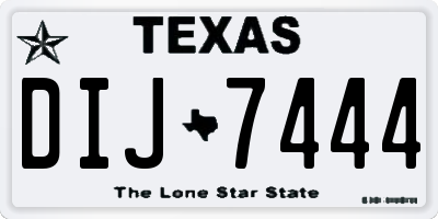 TX license plate DIJ7444