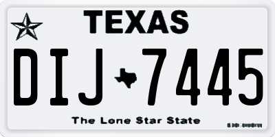 TX license plate DIJ7445