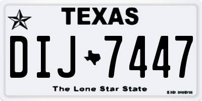 TX license plate DIJ7447