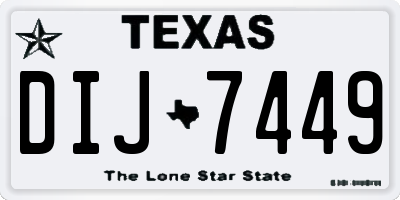 TX license plate DIJ7449