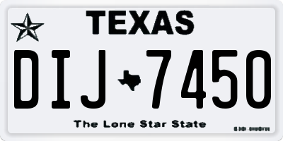 TX license plate DIJ7450