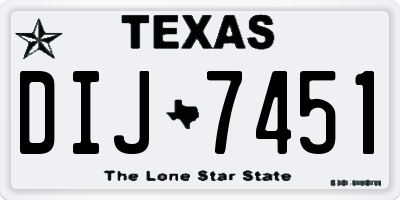 TX license plate DIJ7451