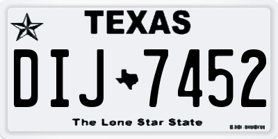 TX license plate DIJ7452