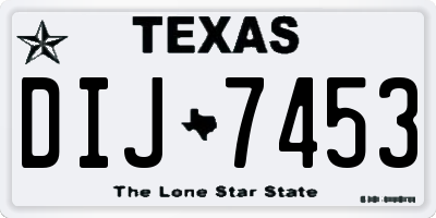 TX license plate DIJ7453