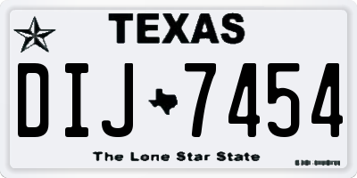 TX license plate DIJ7454