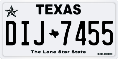 TX license plate DIJ7455