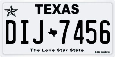 TX license plate DIJ7456