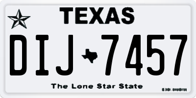 TX license plate DIJ7457
