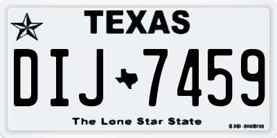 TX license plate DIJ7459