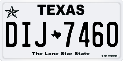 TX license plate DIJ7460