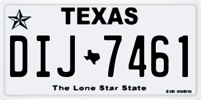 TX license plate DIJ7461