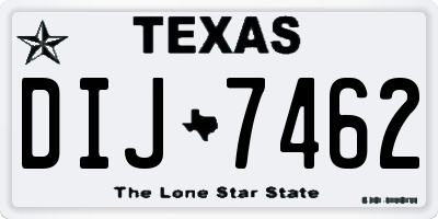 TX license plate DIJ7462