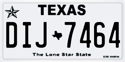 TX license plate DIJ7464