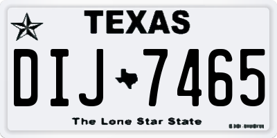 TX license plate DIJ7465