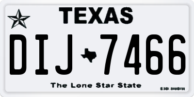 TX license plate DIJ7466