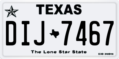 TX license plate DIJ7467