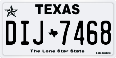 TX license plate DIJ7468