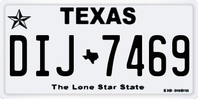 TX license plate DIJ7469