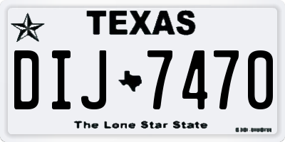TX license plate DIJ7470