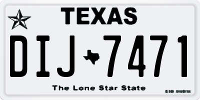 TX license plate DIJ7471