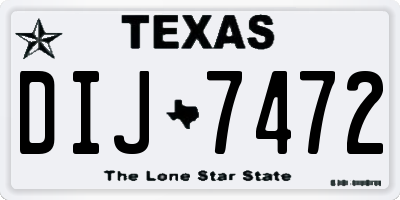TX license plate DIJ7472