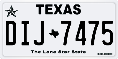 TX license plate DIJ7475
