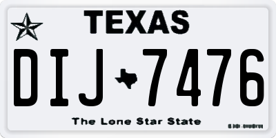 TX license plate DIJ7476