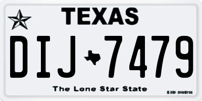 TX license plate DIJ7479