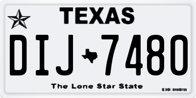 TX license plate DIJ7480