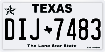 TX license plate DIJ7483
